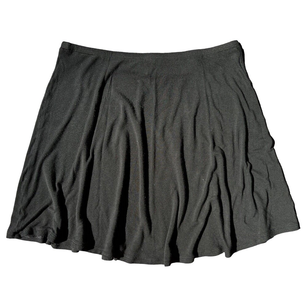 Express Small Solid Black Skater Skirt, Flared Mini Circle Skirt, Rayon Blend S